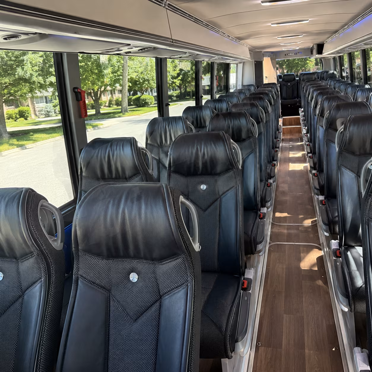suffolk 40 passenger charter bus inside