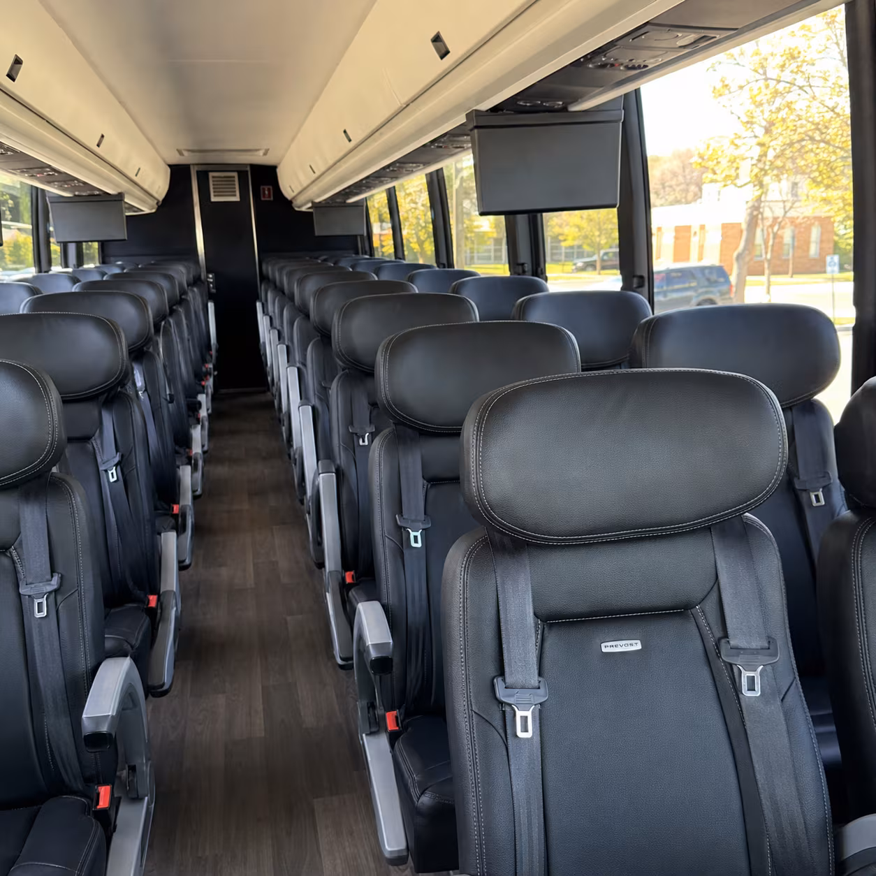 suffolk 45 passenger charter bus inside
