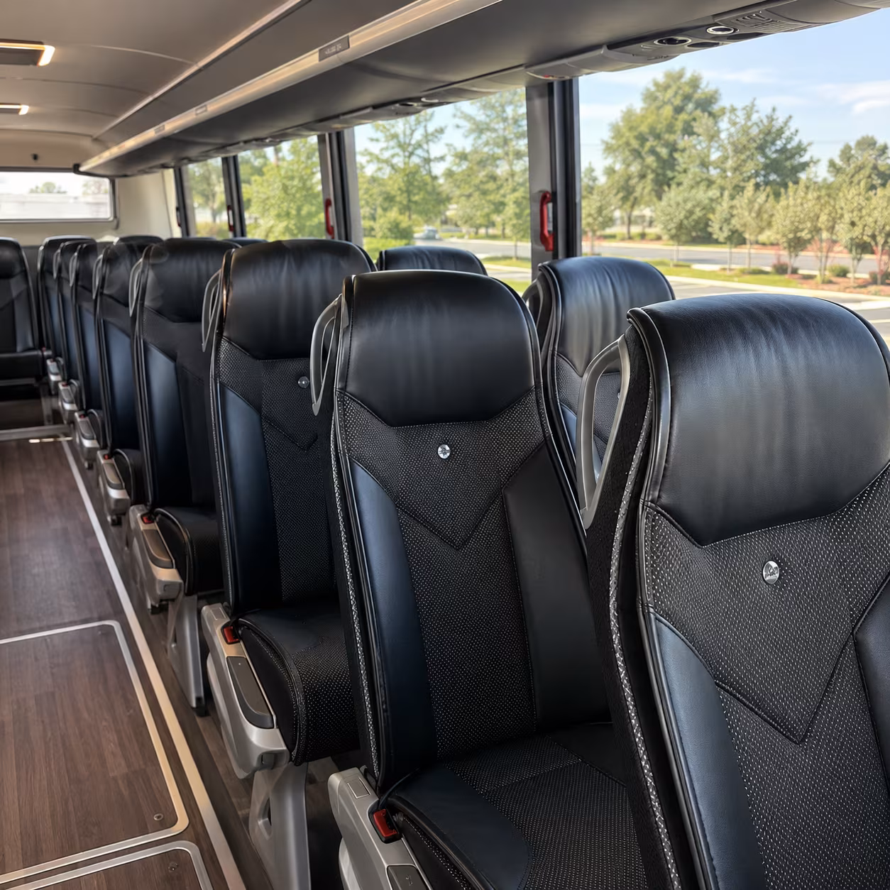 suffolk 45 passenger charter bus interior
