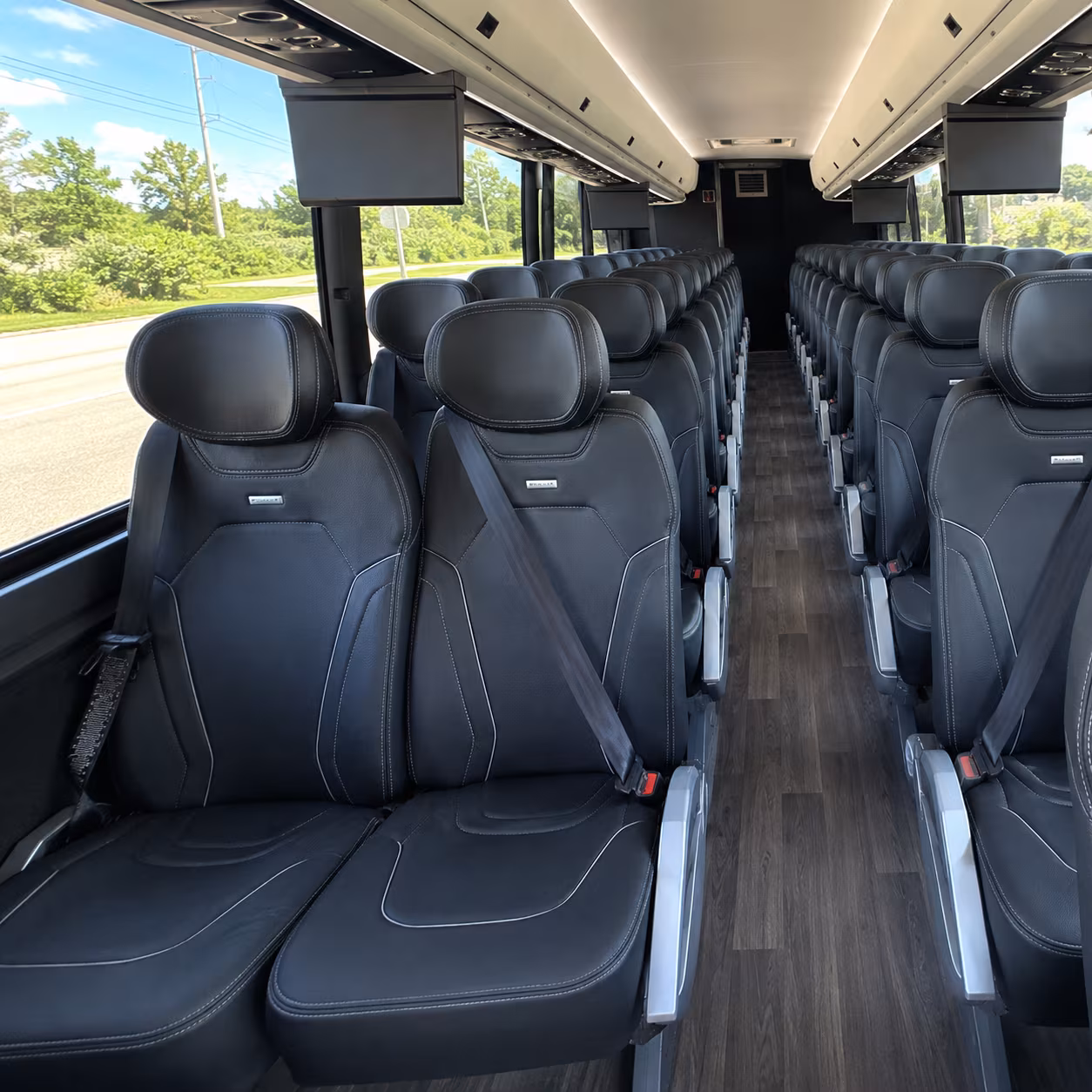 suffolk 47 passenger charter bus inside